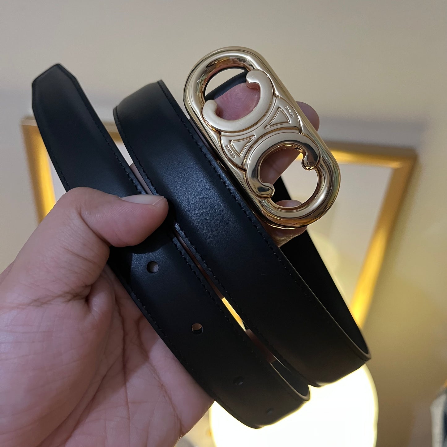 Celine Belt Triomphe 2.0 Black