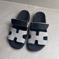 Hermes Chypre Sandals (Denim/Black