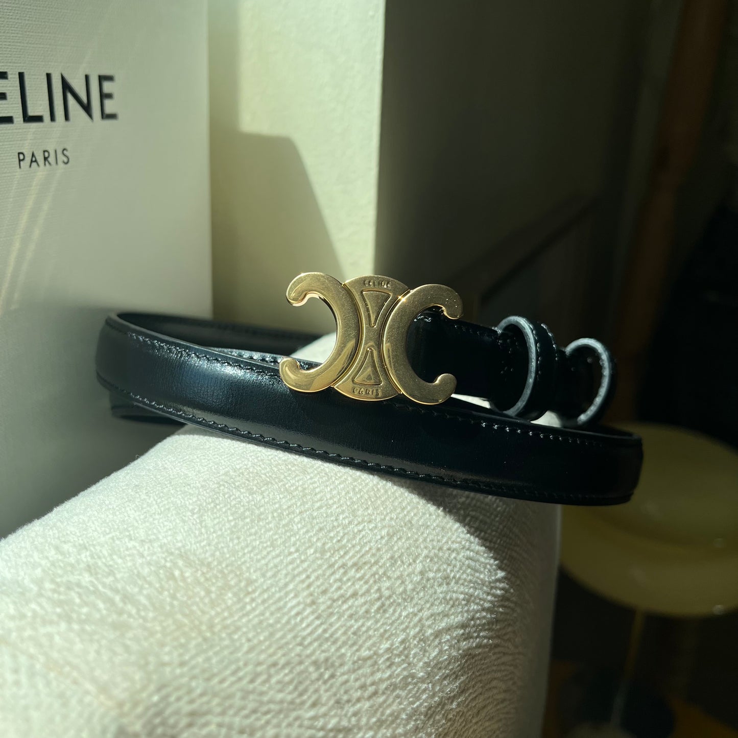 Celine Triomphe Slim Belt