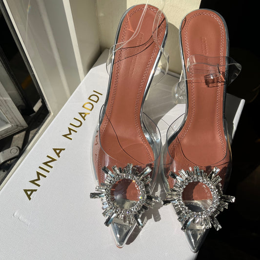 Amina Muaddi Glass Pumps Shoes