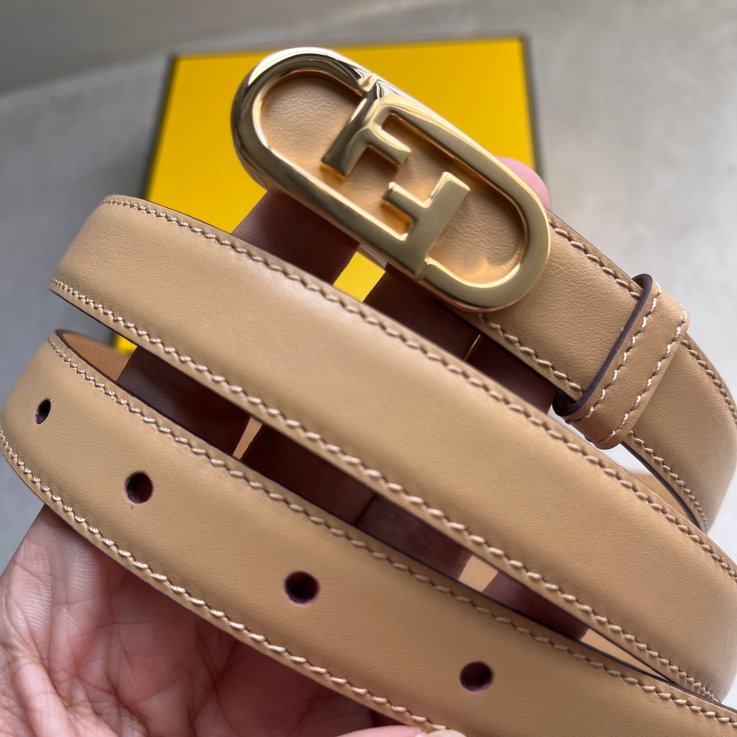 Fendi O-Lock Belt (Beige)