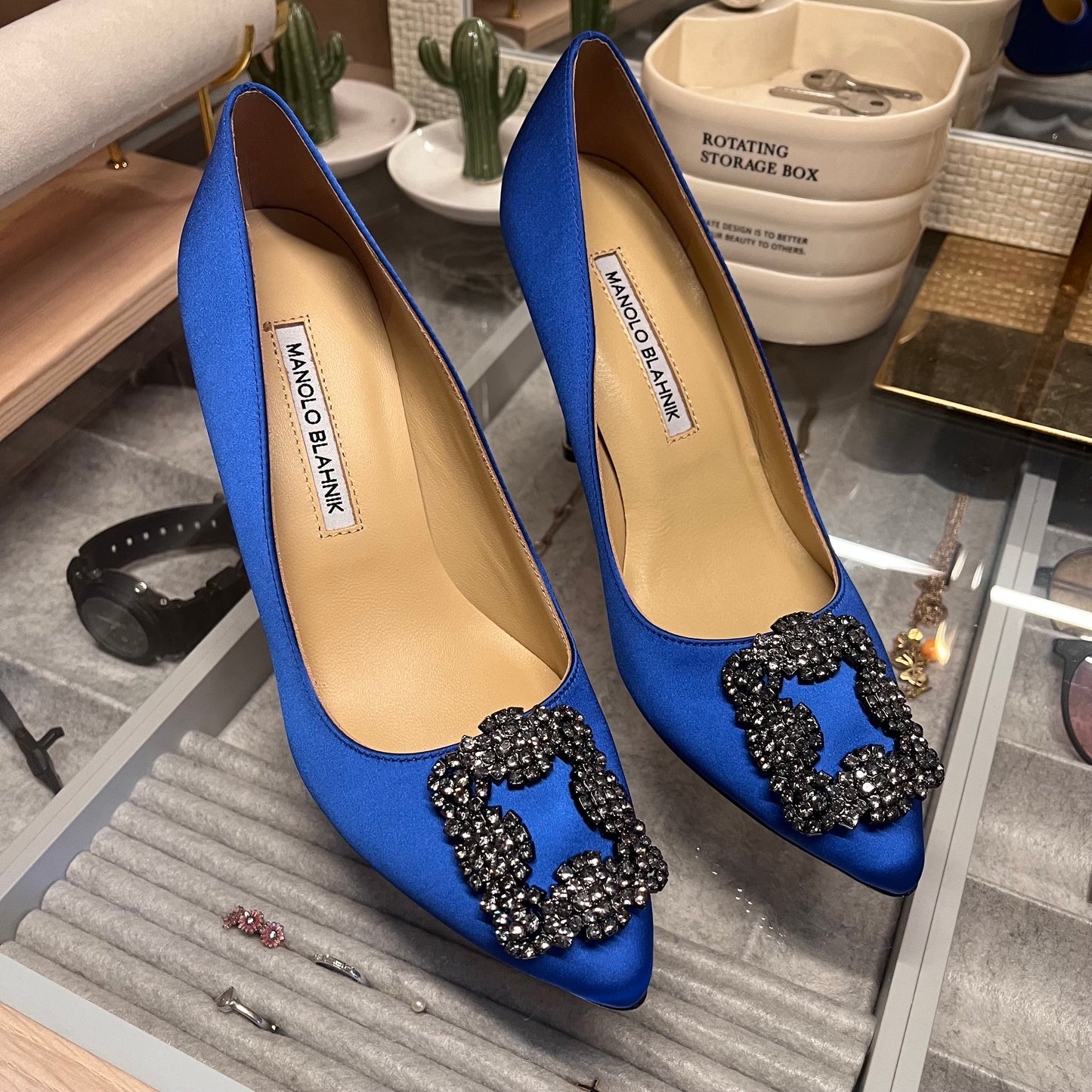 Manolo Blahnik Pumps Satin (Royal Blue