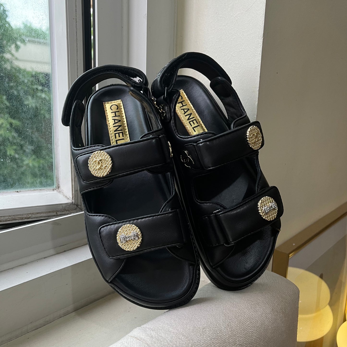 Chanel Dad Sandals Gold Label