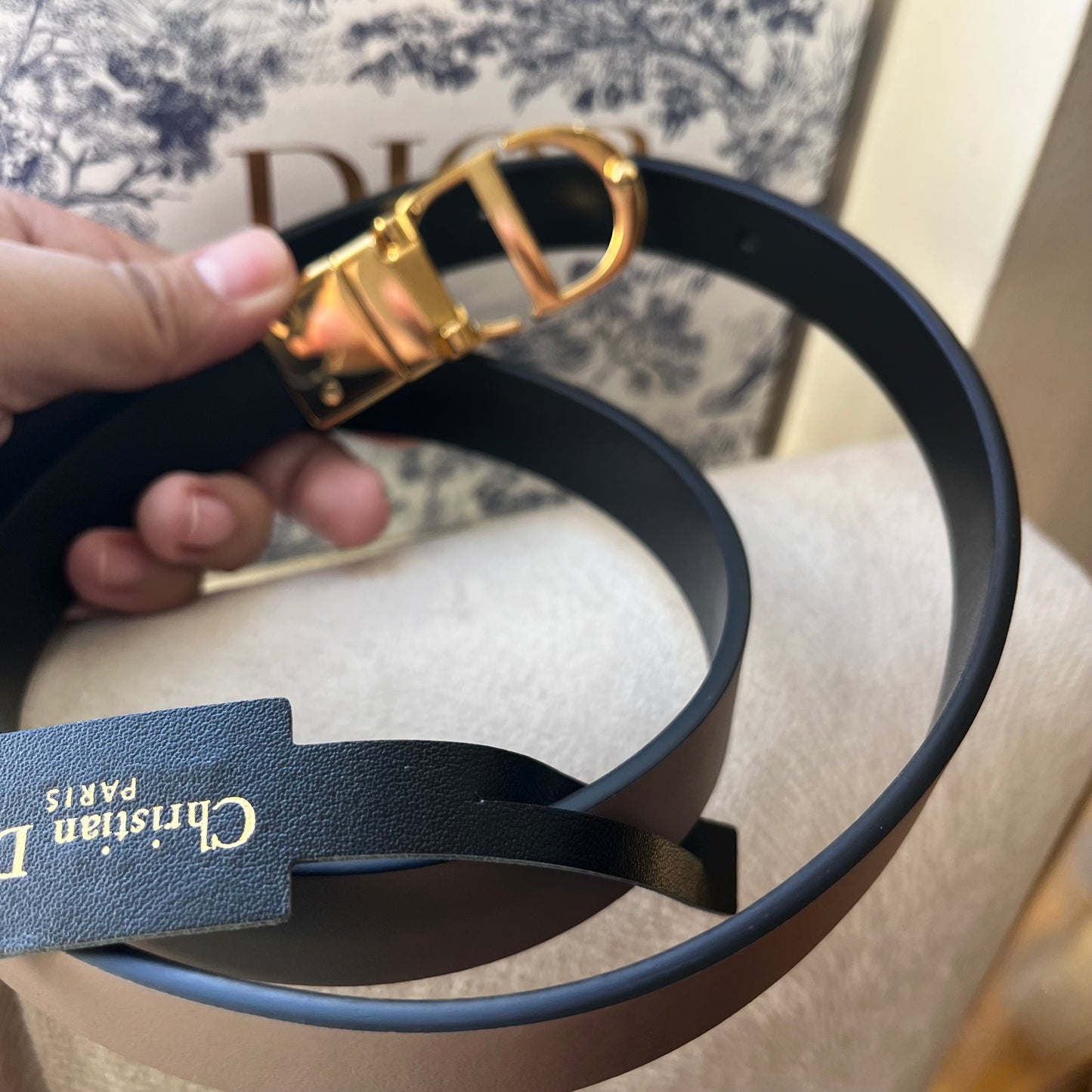 Christian Dior Reversible Belt (Taupe)