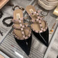 Valentino Garavani Studs Flats (Black/Nude Lining)