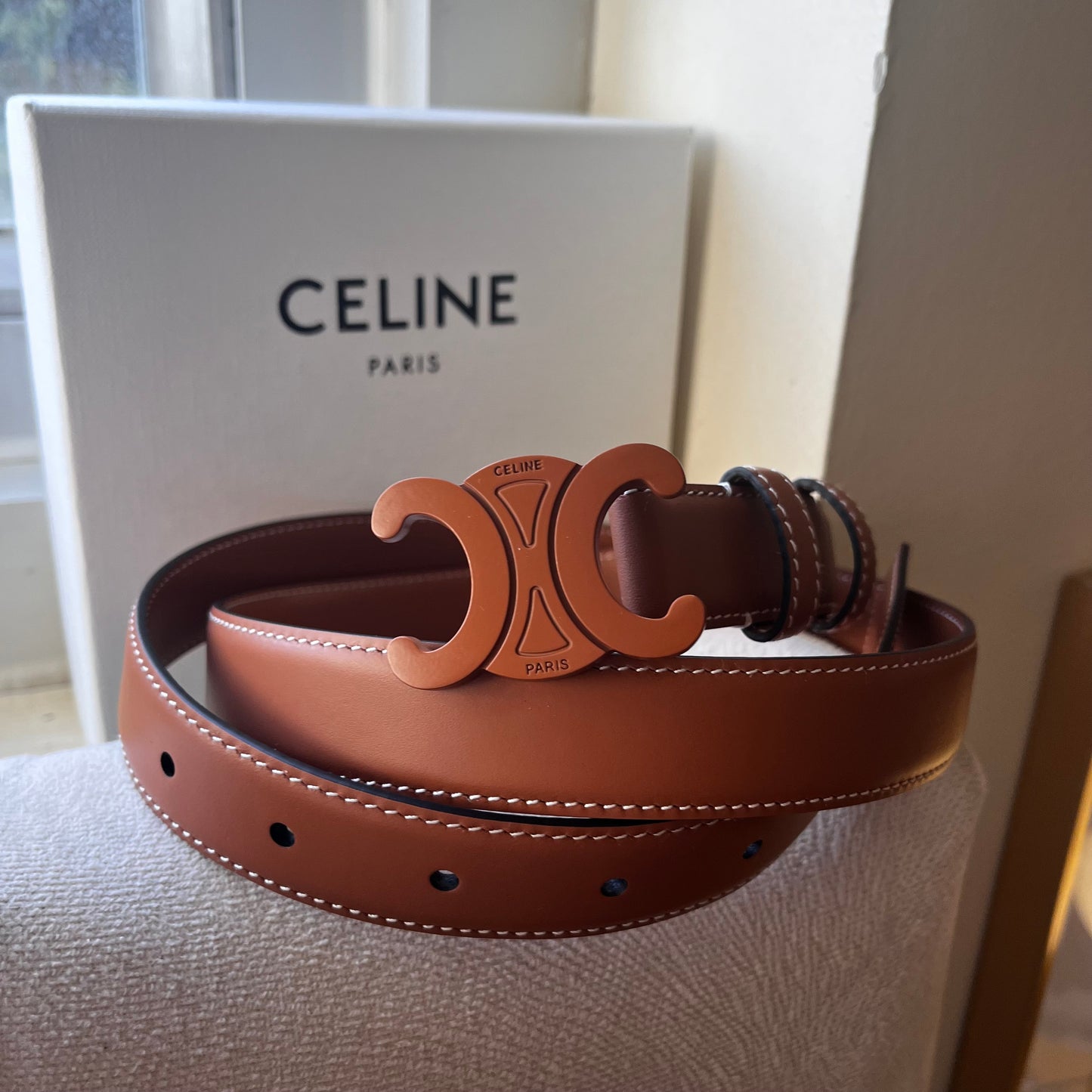 Celine Triomphe Belt 1.0 (Brown Buckle)