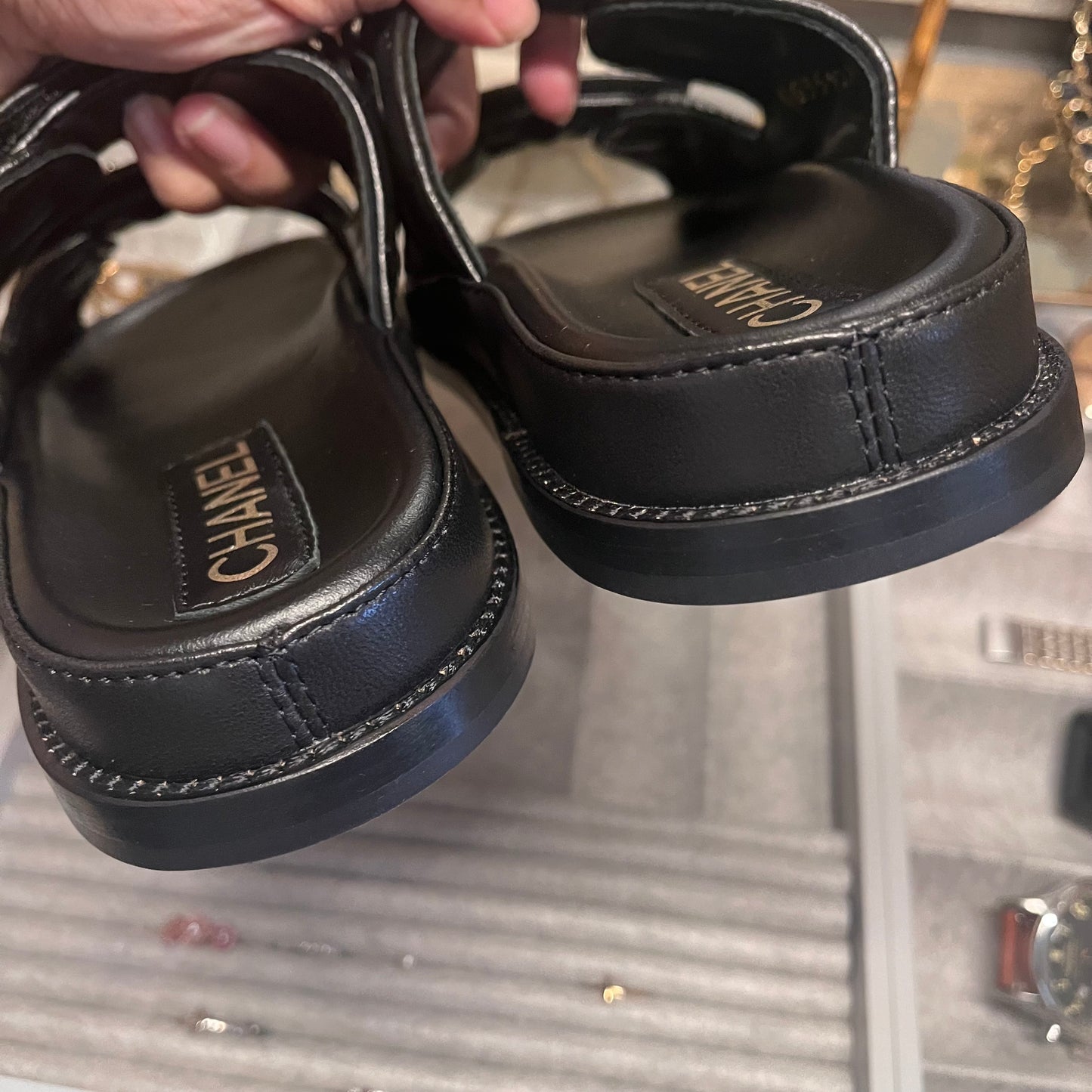 Chanel Dad Sandals (Black) no strap