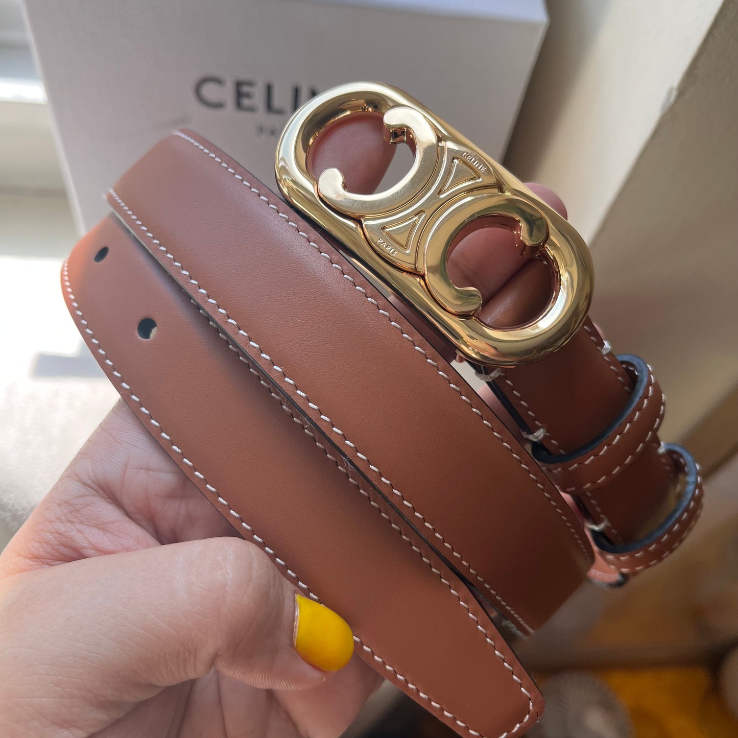 Celine Triomphe Belt 2.0 Brown