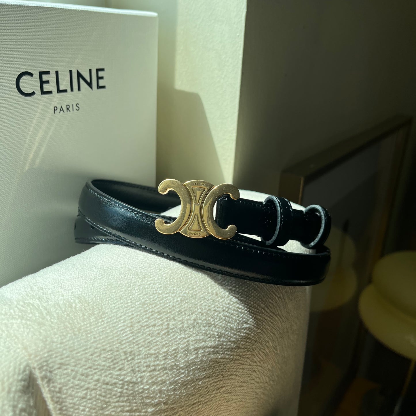 Celine Triomphe Slim Belt