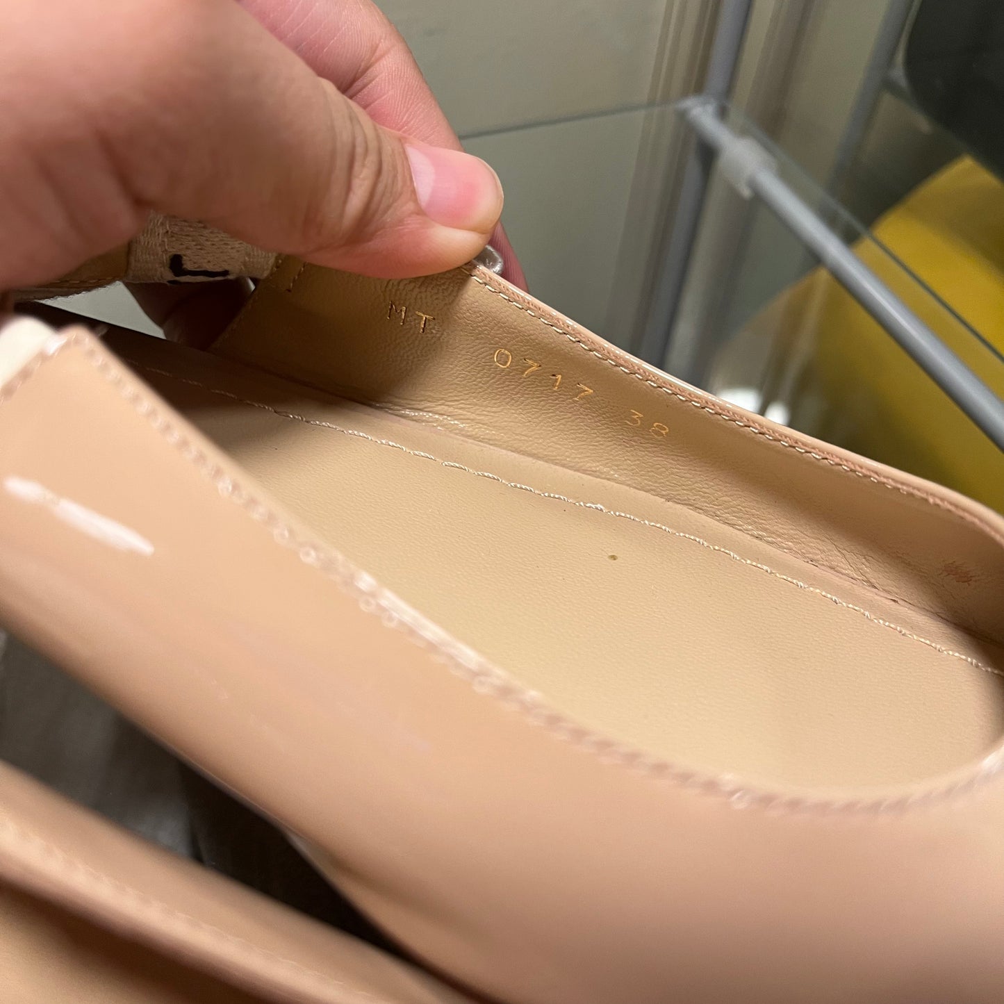 Christian Dior Slingback Flats Patent Nude