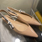 Christian Dior Slingback Flats Patent Nude