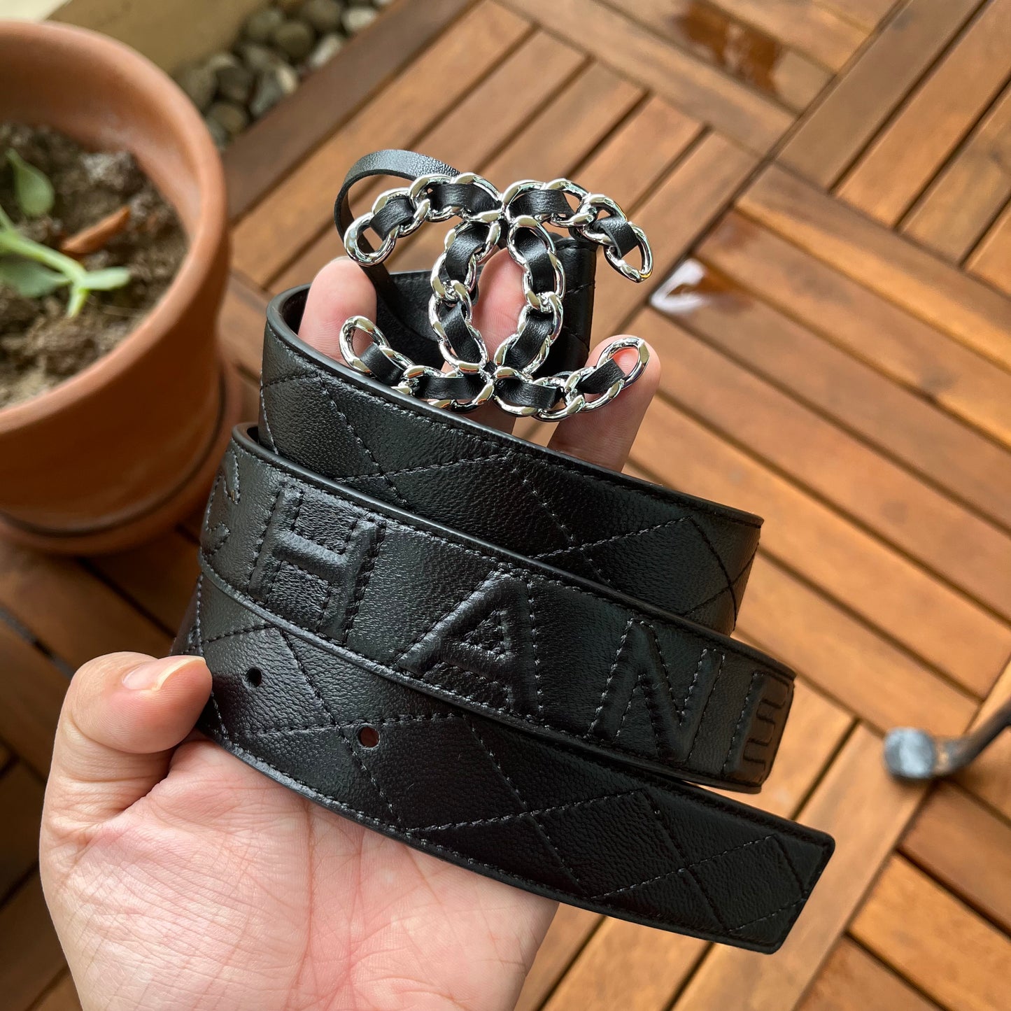 Chanel Quilted CC Belt