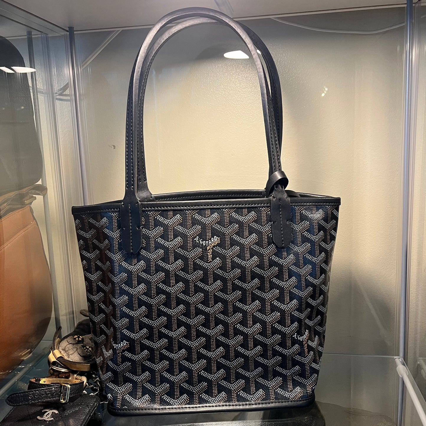 Goyard Anjou Reversible Mini Tote Black/Brown Print