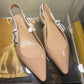 Christian Dior Slingback Flats Patent Nude