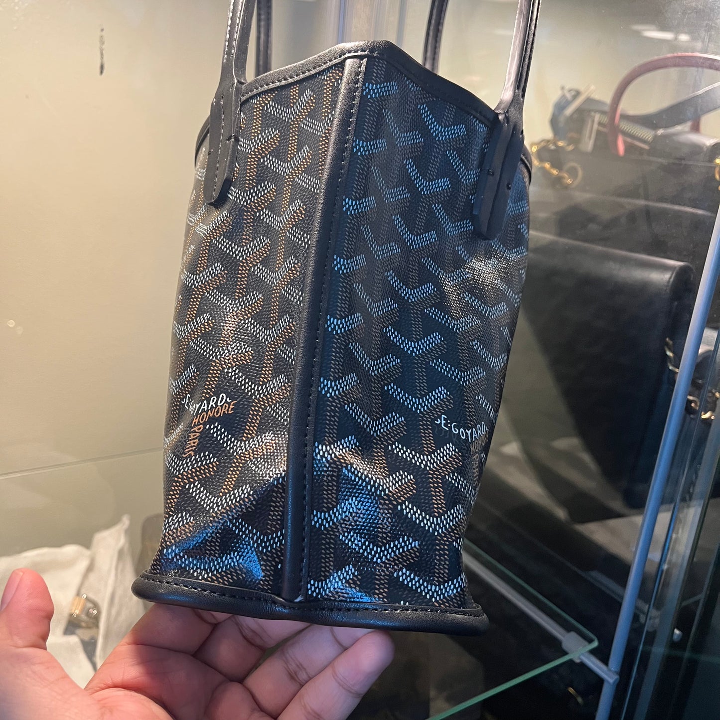 Goyard Anjou Reversible Mini Tote Black/Brown Print