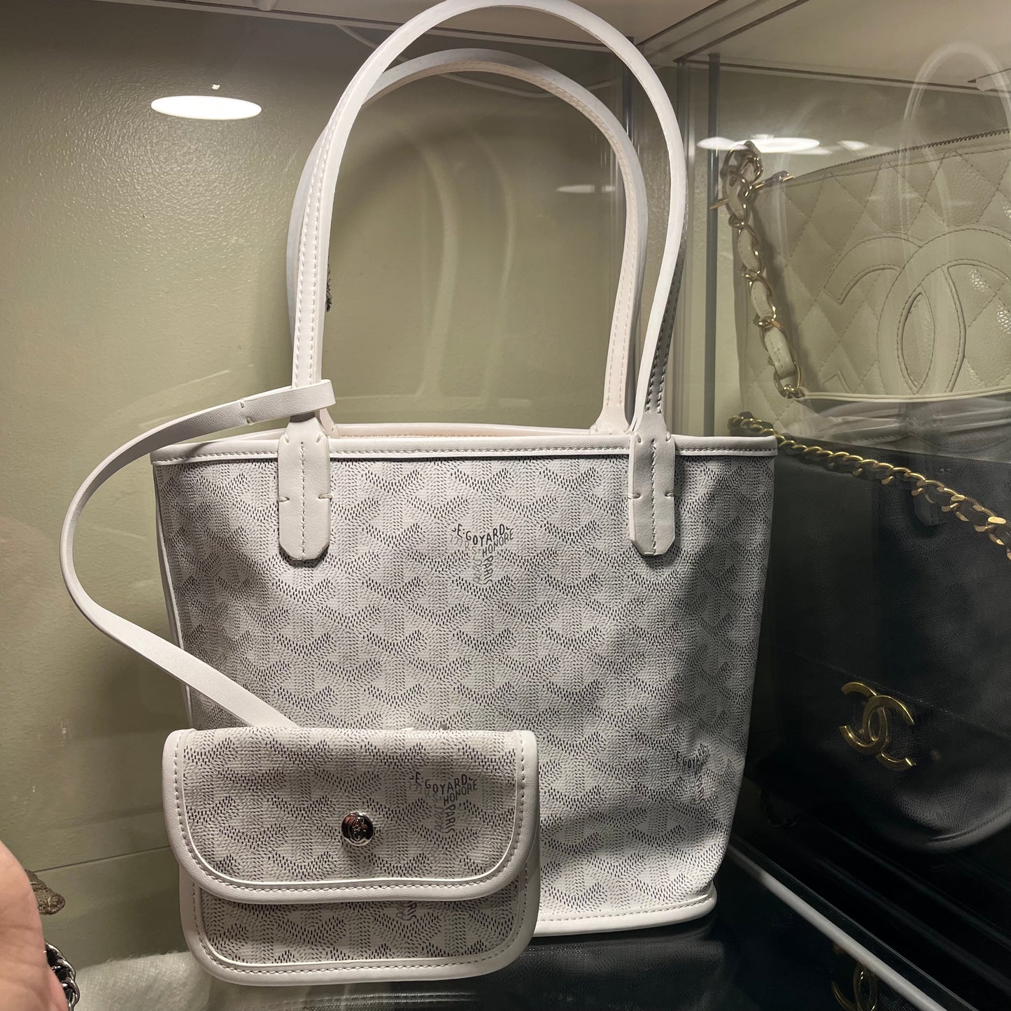 Goyard Anjou Reversible Mini Tote White