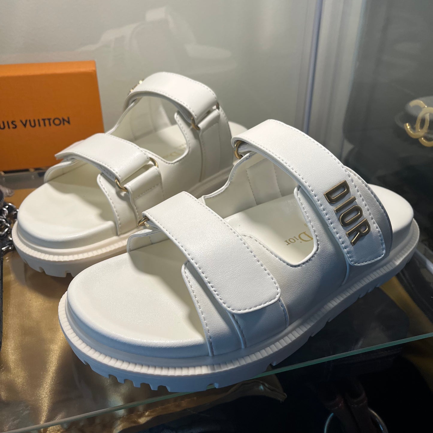 Christian Dior Dad Sandals White