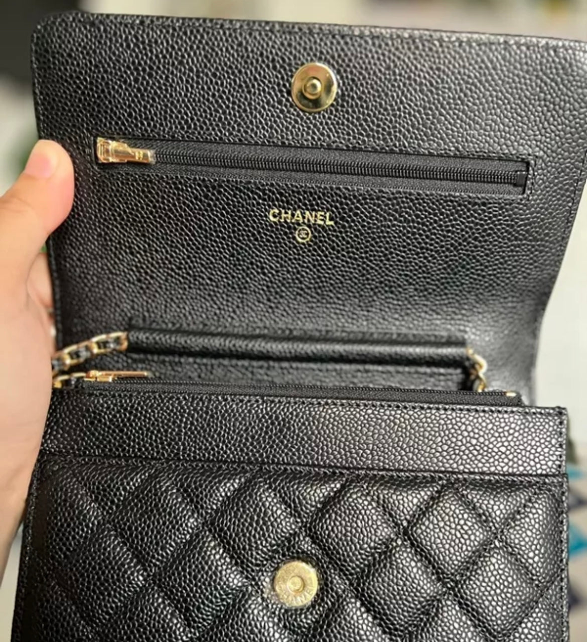 Chanel Wallet on Chain Caviar GHW