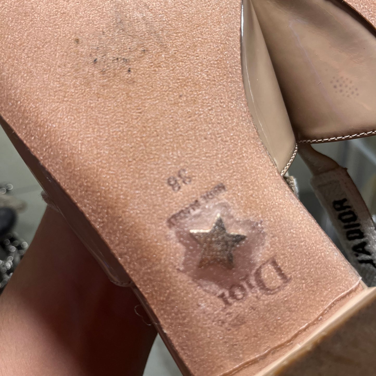 Christian Dior Slingback Flats Patent Nude