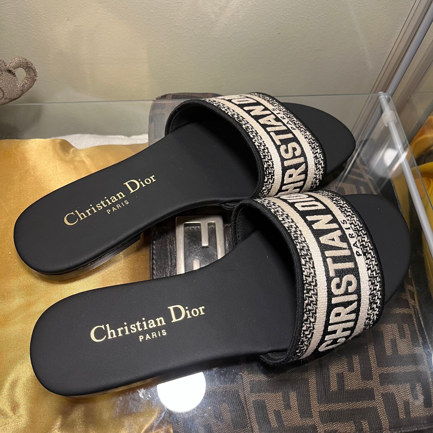 Christian Dior Dway Black Flats 38