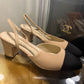 Chanel Pumps Nude/Black Captoe 38