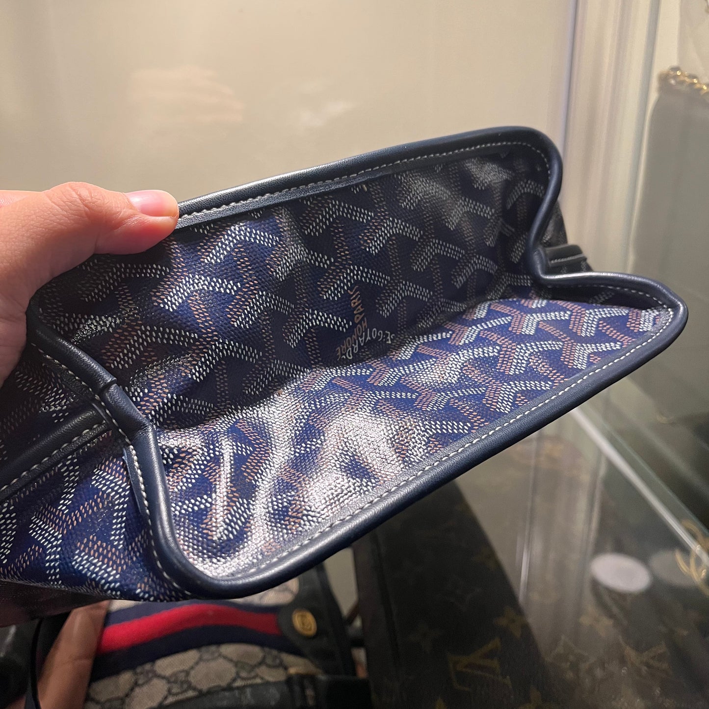 Goyard Anjou Reversible Mini Tote Dark Blue