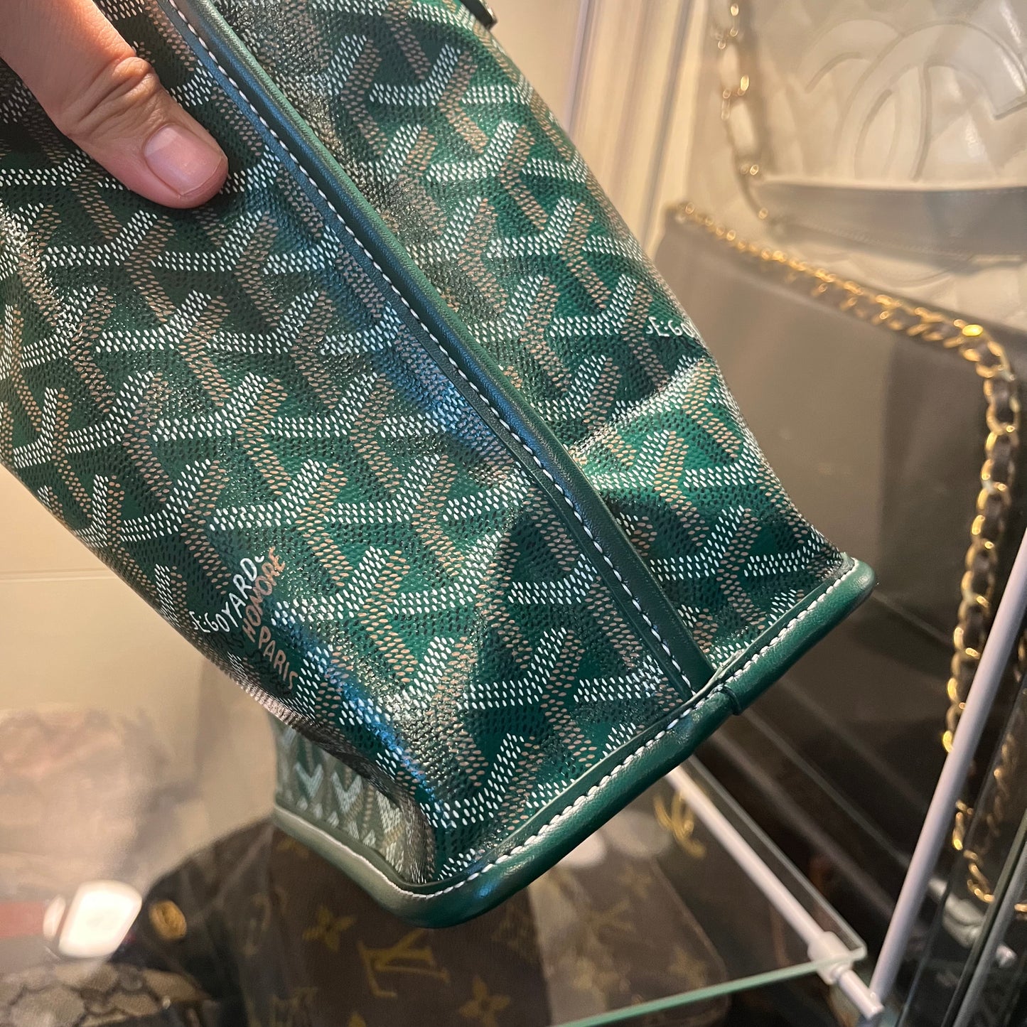 Goyard Anjou Reversible Mini Tote Green