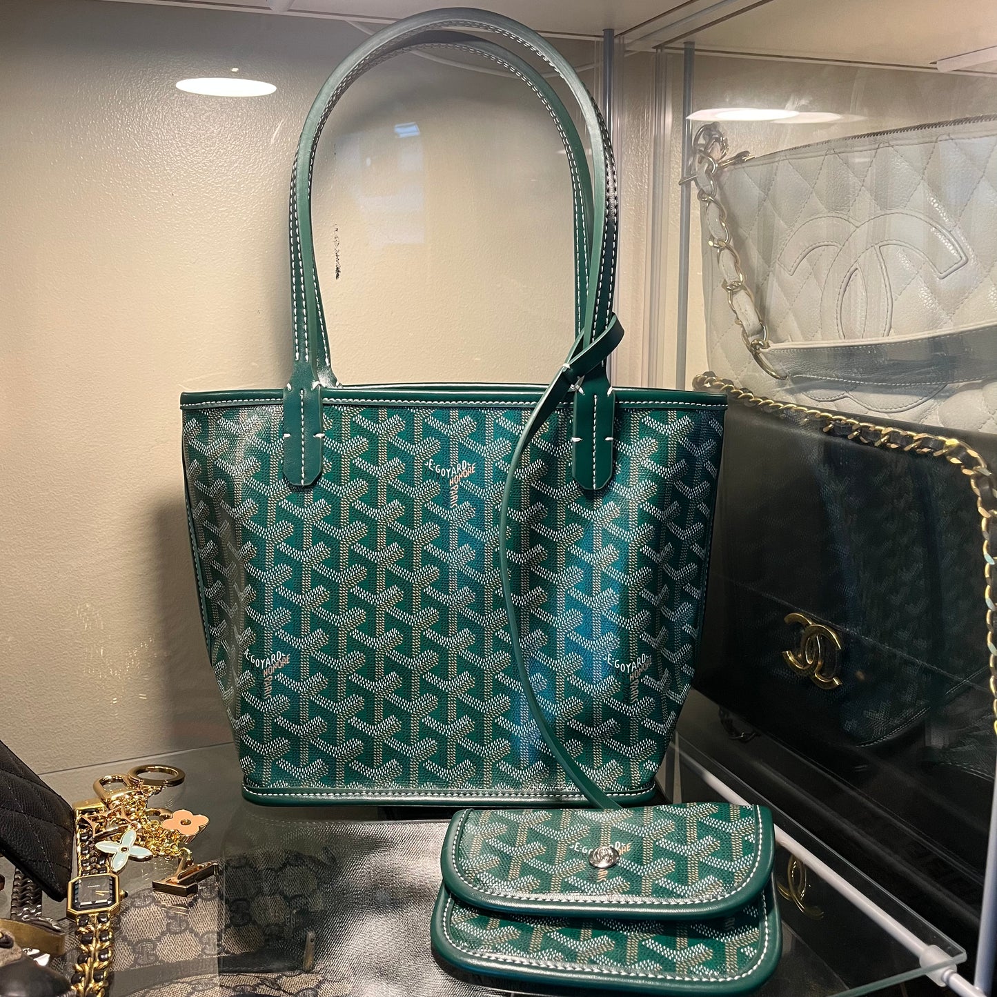 Goyard Anjou Reversible Mini Tote Green