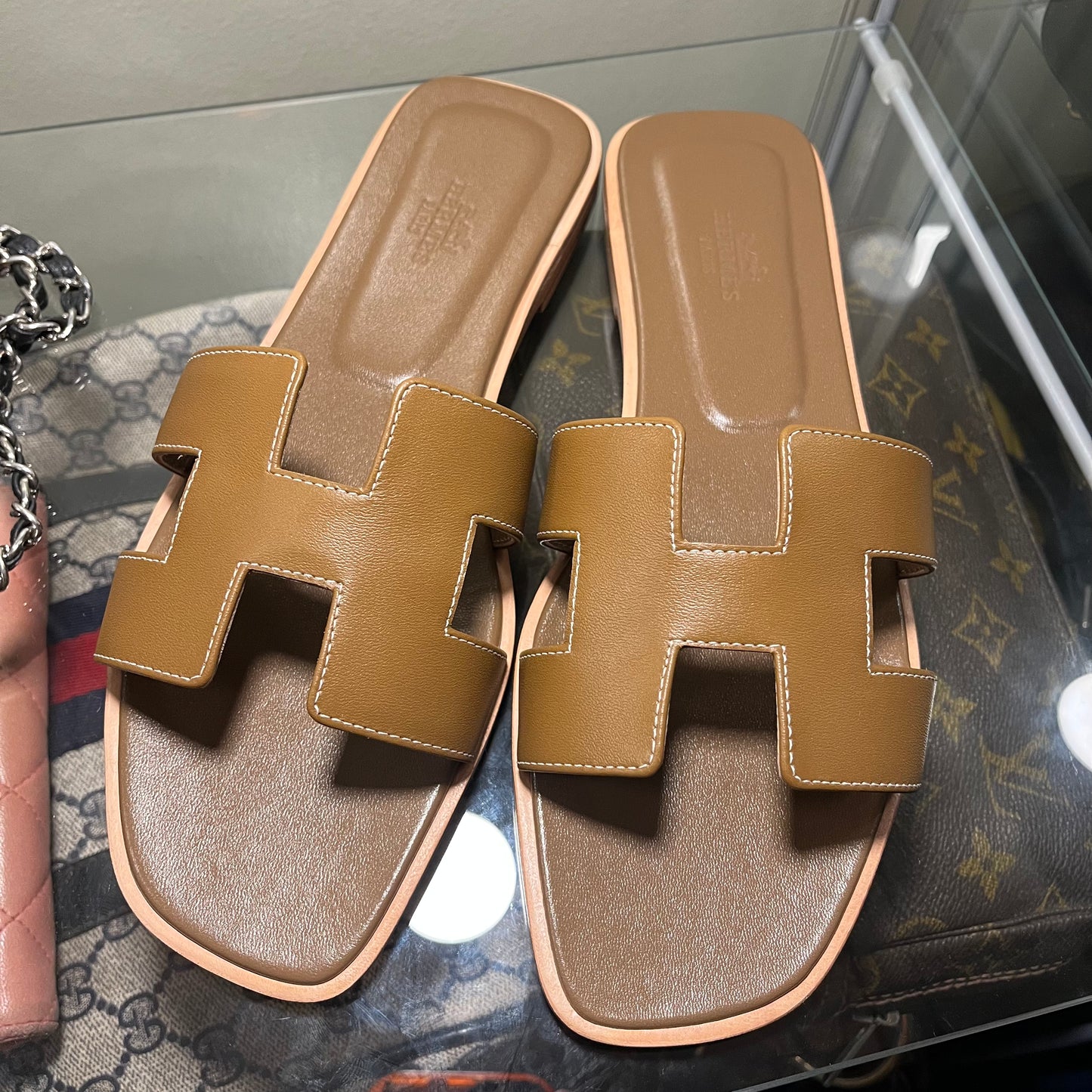 Hermes Oran Swift Light Brown 38