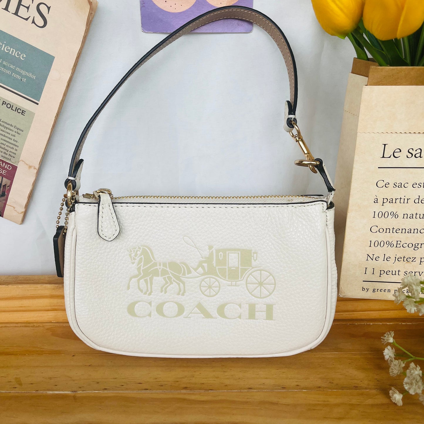 Coach White Pochette