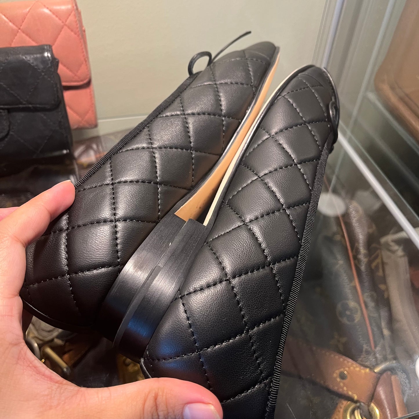 Chanel Quilted Ballet Black 38