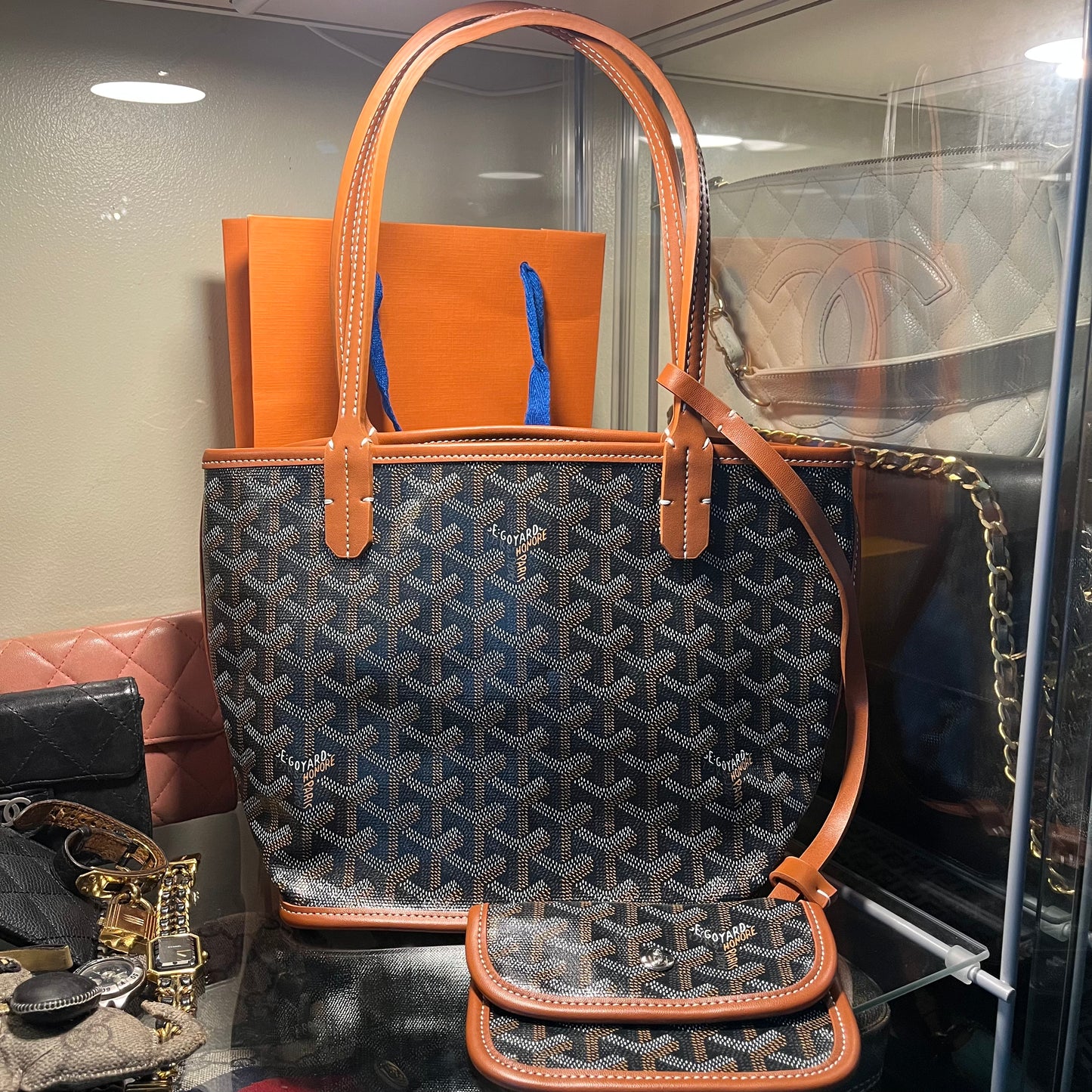 Goyard Anjou Reversible Mini Tote Brown