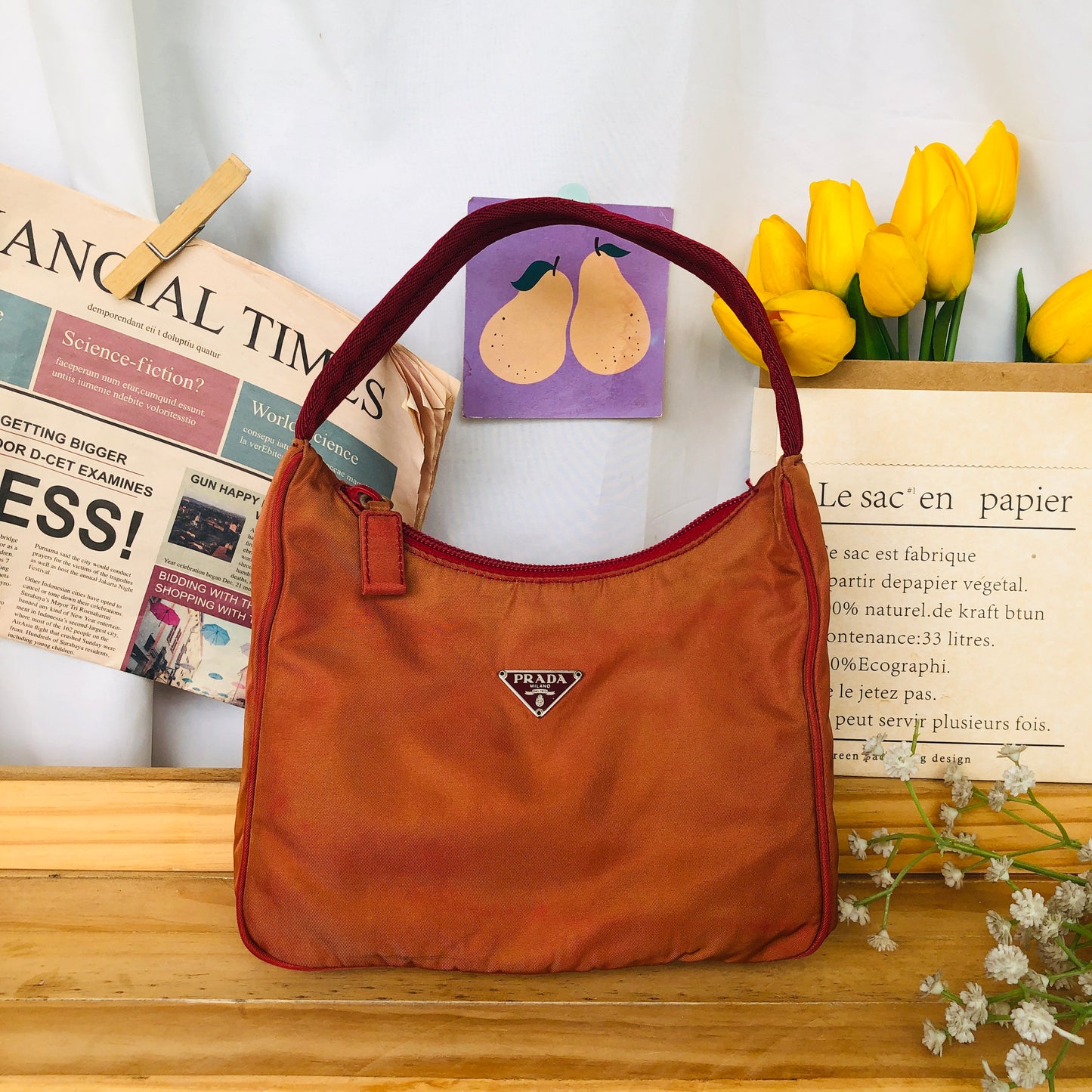 Prada Burnt Orange Baguette