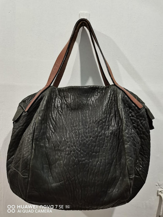 Celine Black Leather Bowling Bag