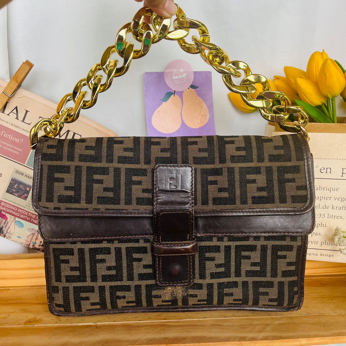 F3ndi Baguette Crossbody