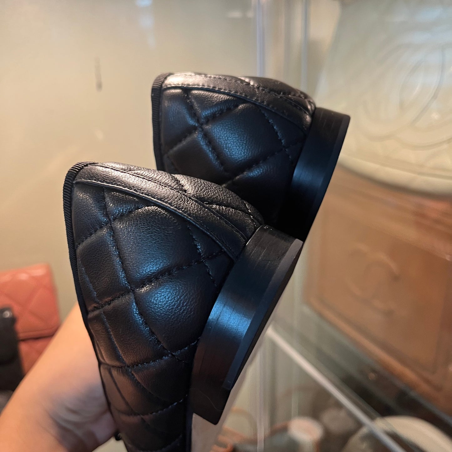 Chanel Quilted Ballet Black 39