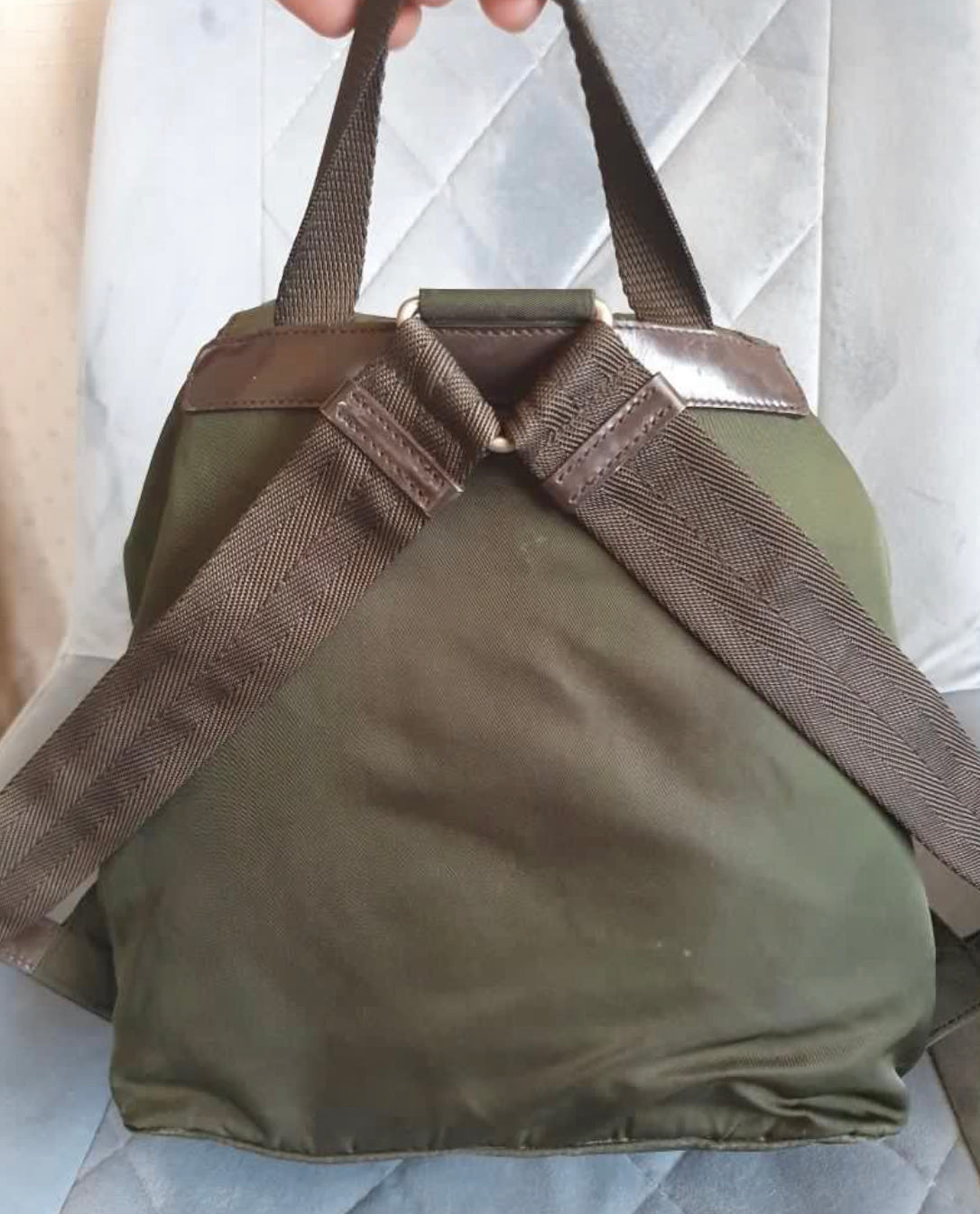 Pr@da Army Green Backpack