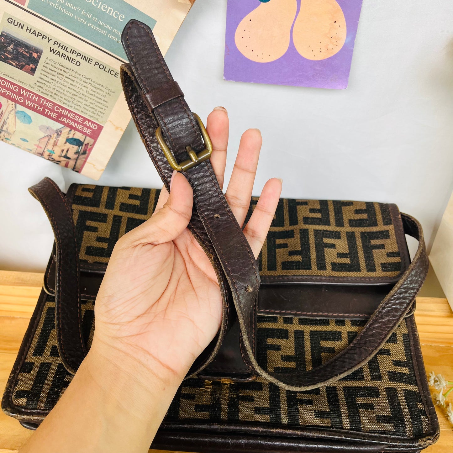 F3ndi Baguette Crossbody