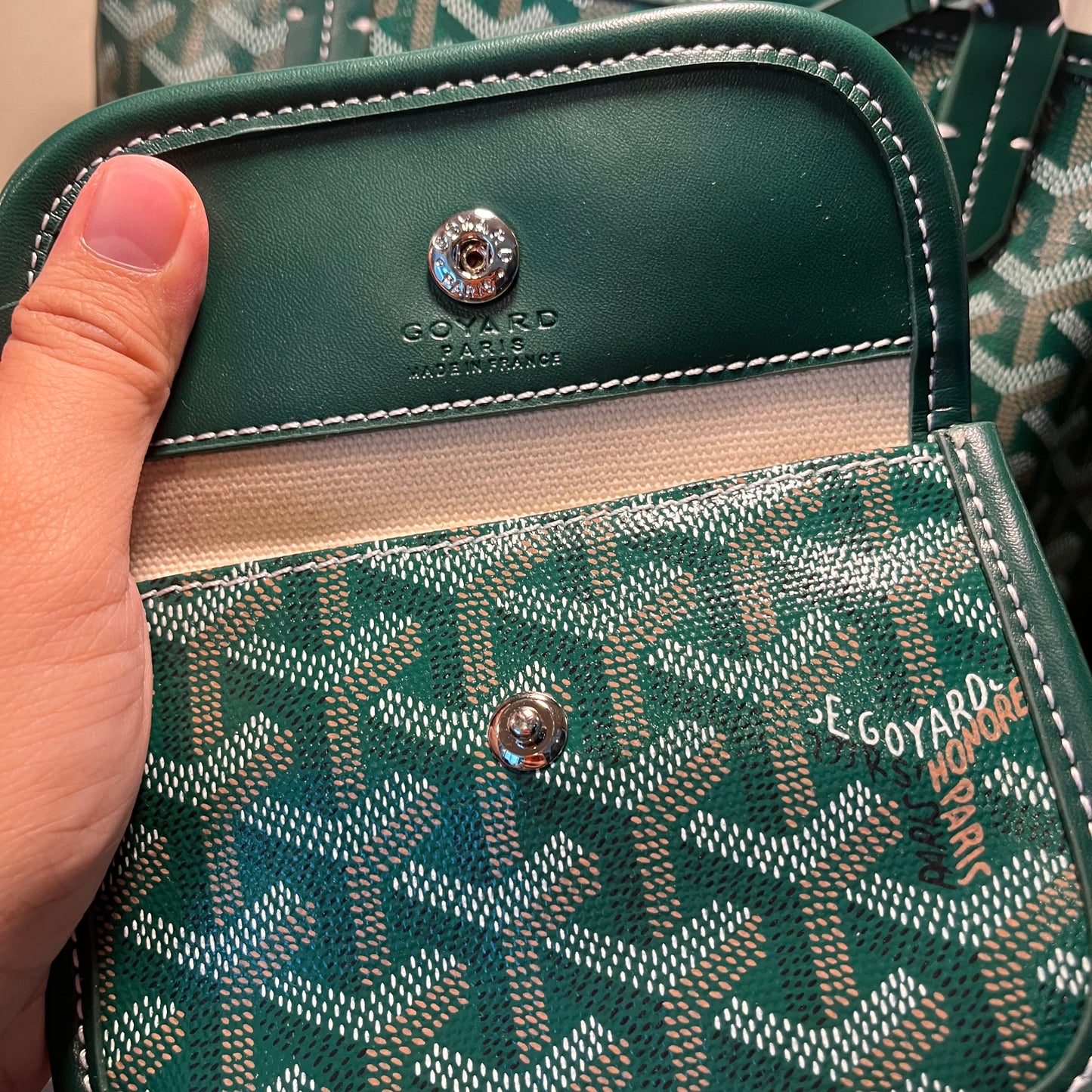 Goyard Anjou Reversible Mini Tote Green