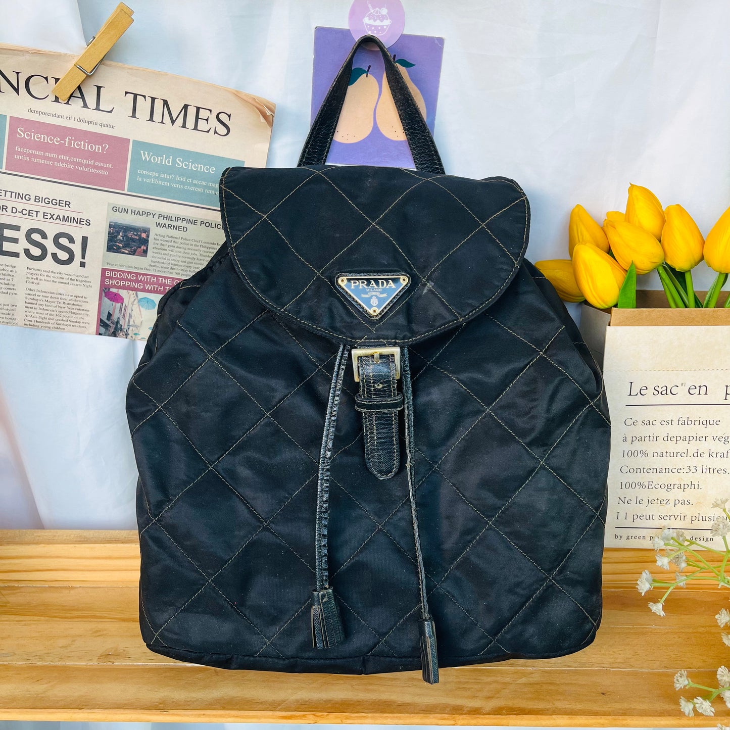 Prada Quilted Backpack