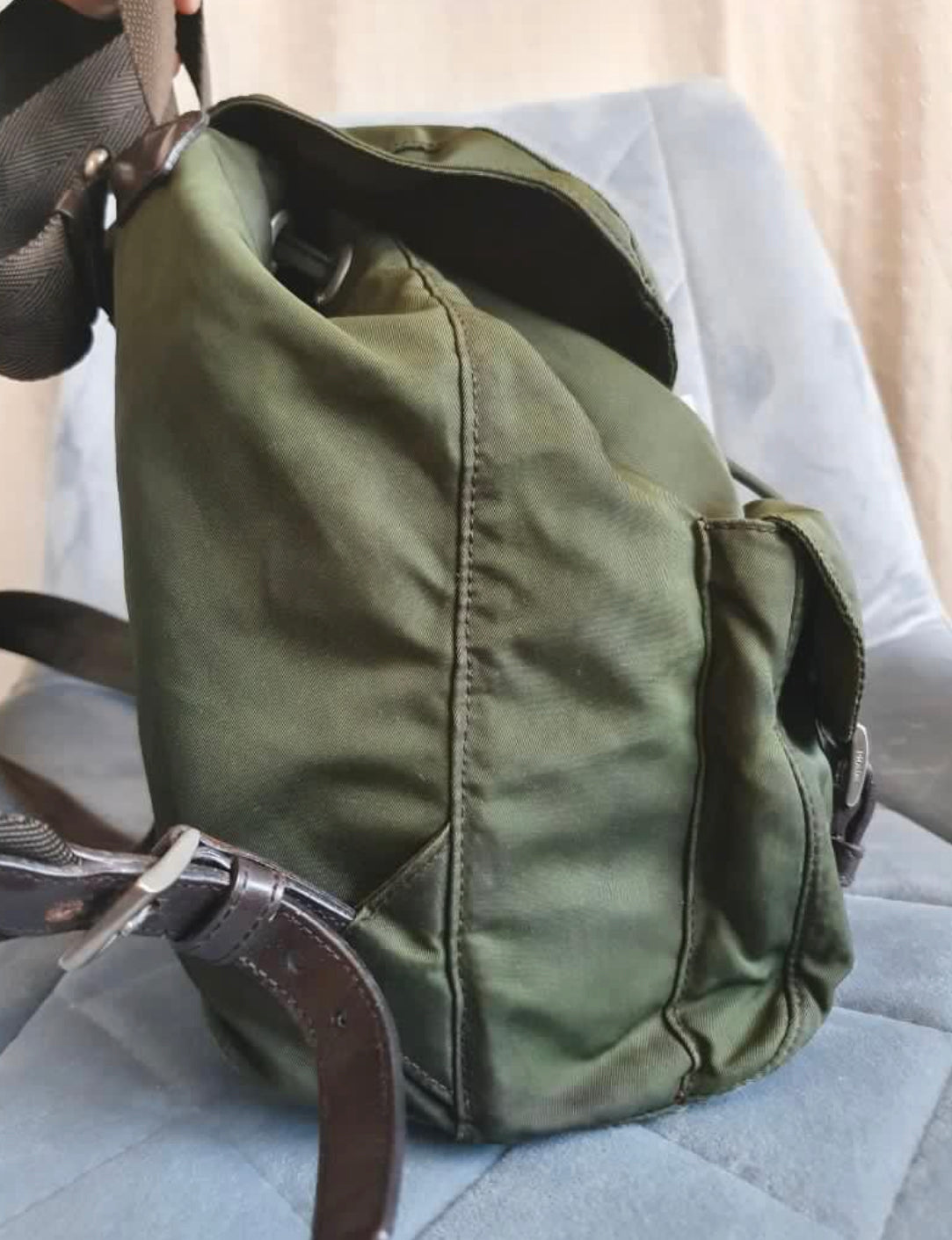 Pr@da Army Green Backpack