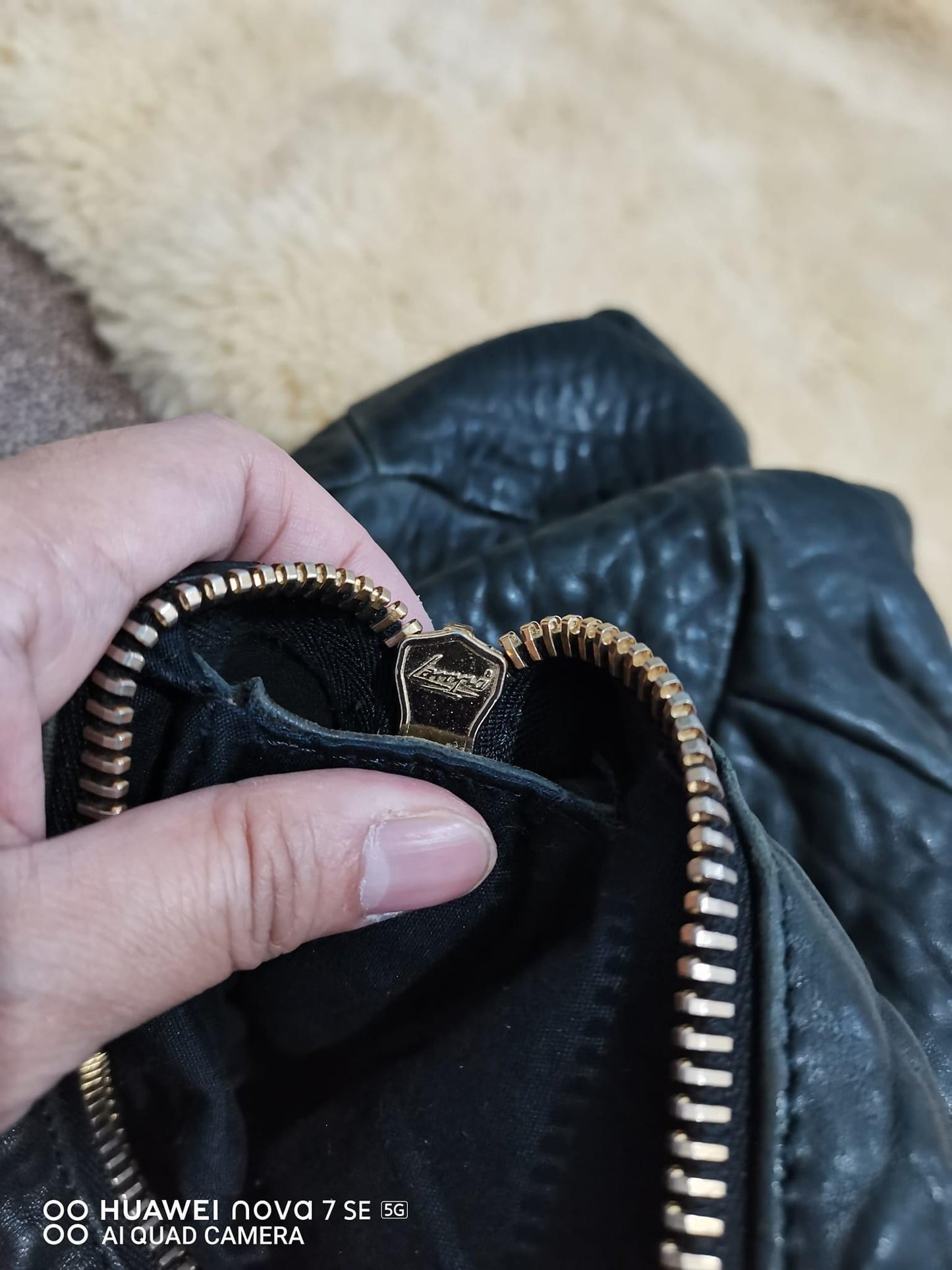 Celine Black Leather Bowling Bag