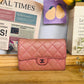 Chanel Pink Soft Quilted Wallet