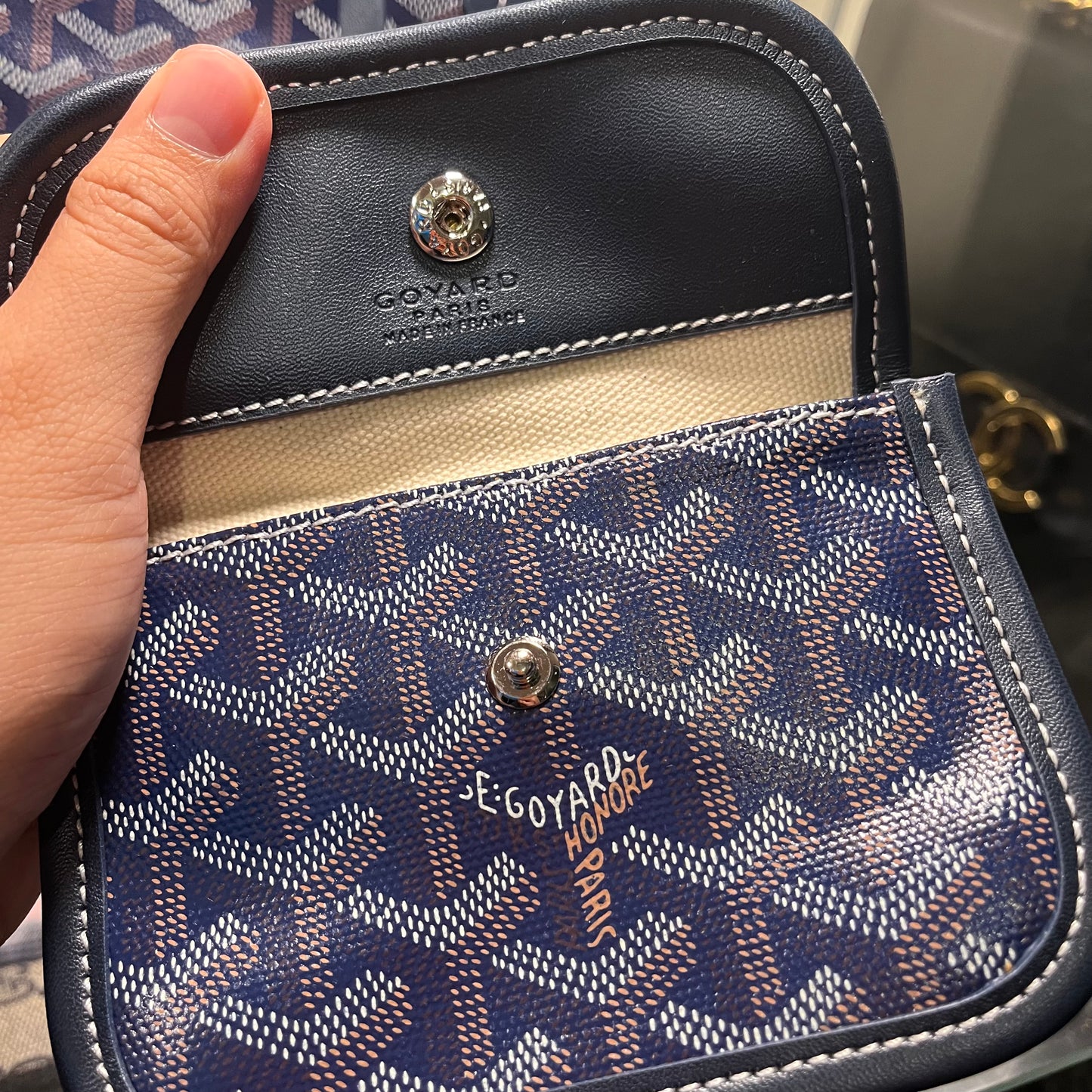 Goyard Anjou Reversible Mini Tote Dark Blue