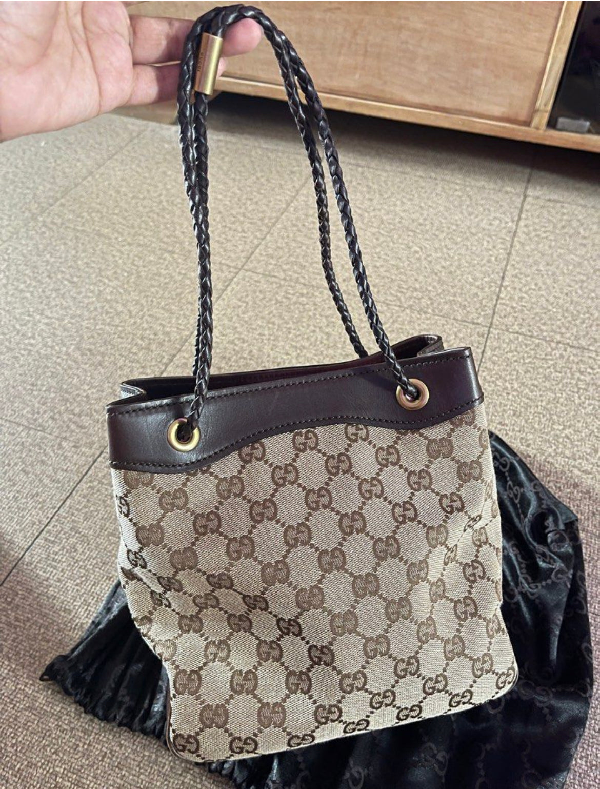 Gucci Braided Canvas Tot