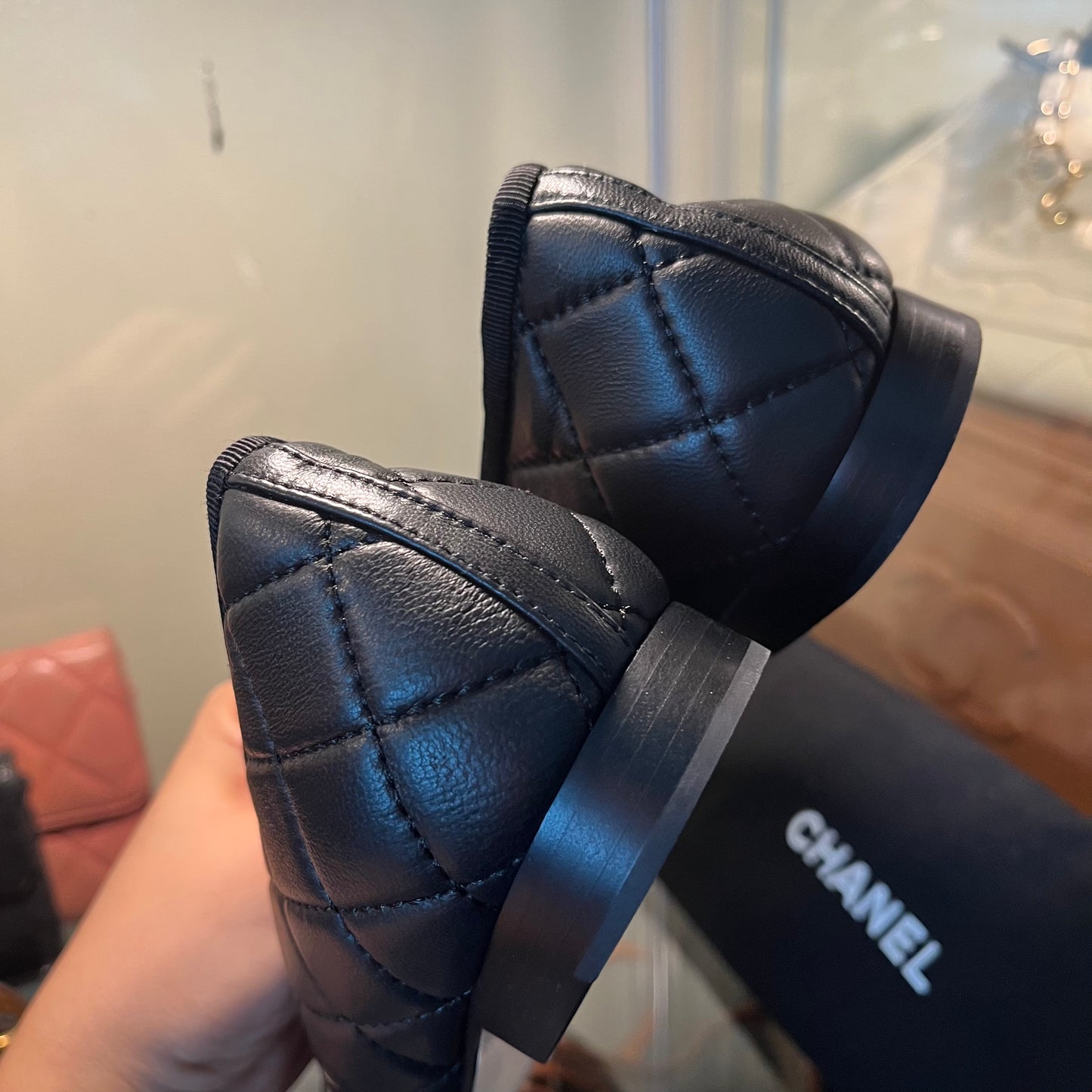 Chanel Quilted Ballet Black 37