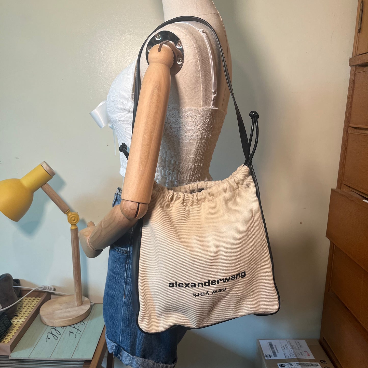 Alexander Wang Leather Canvas Tote