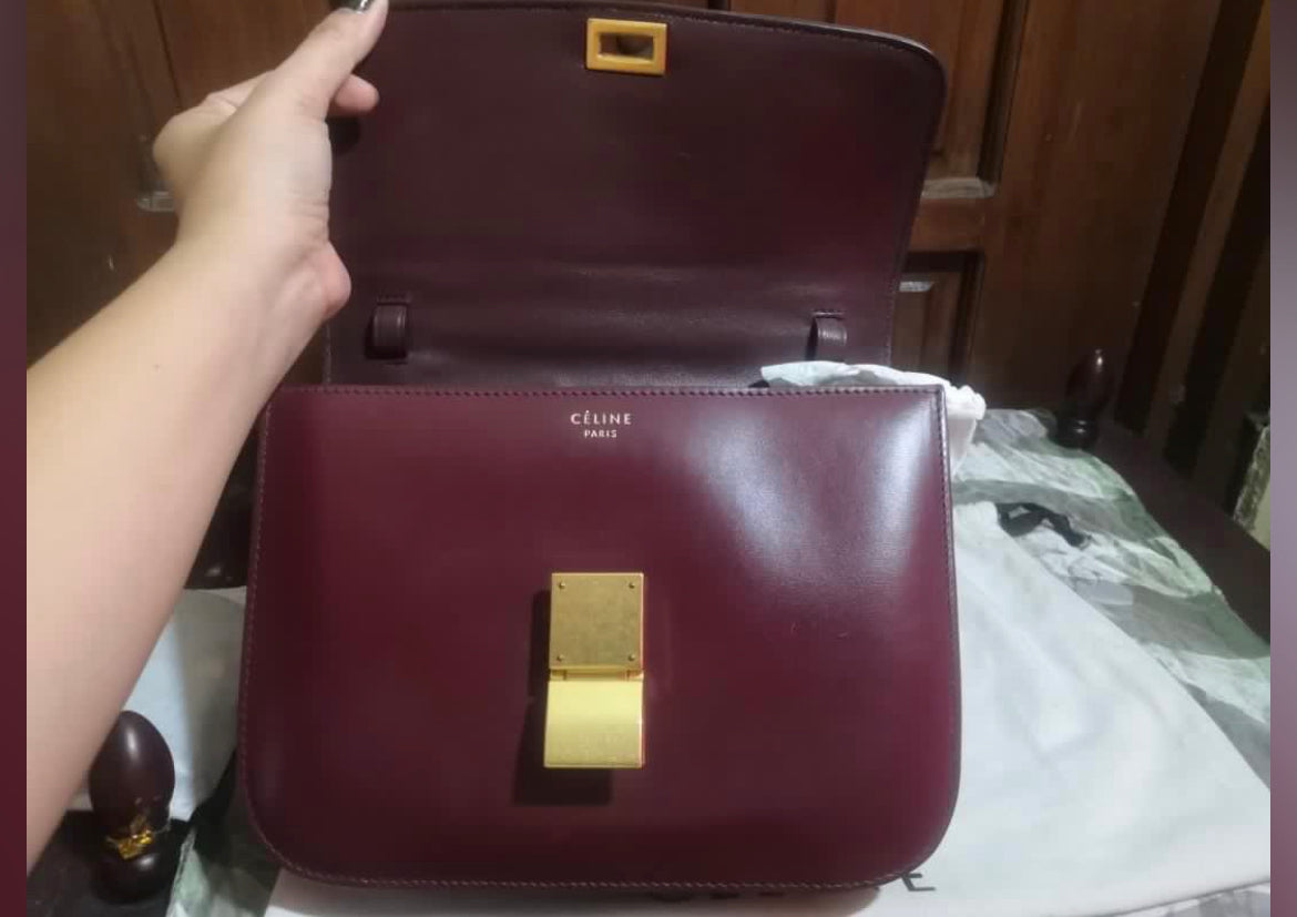 C3line Box Maroon Crossbody