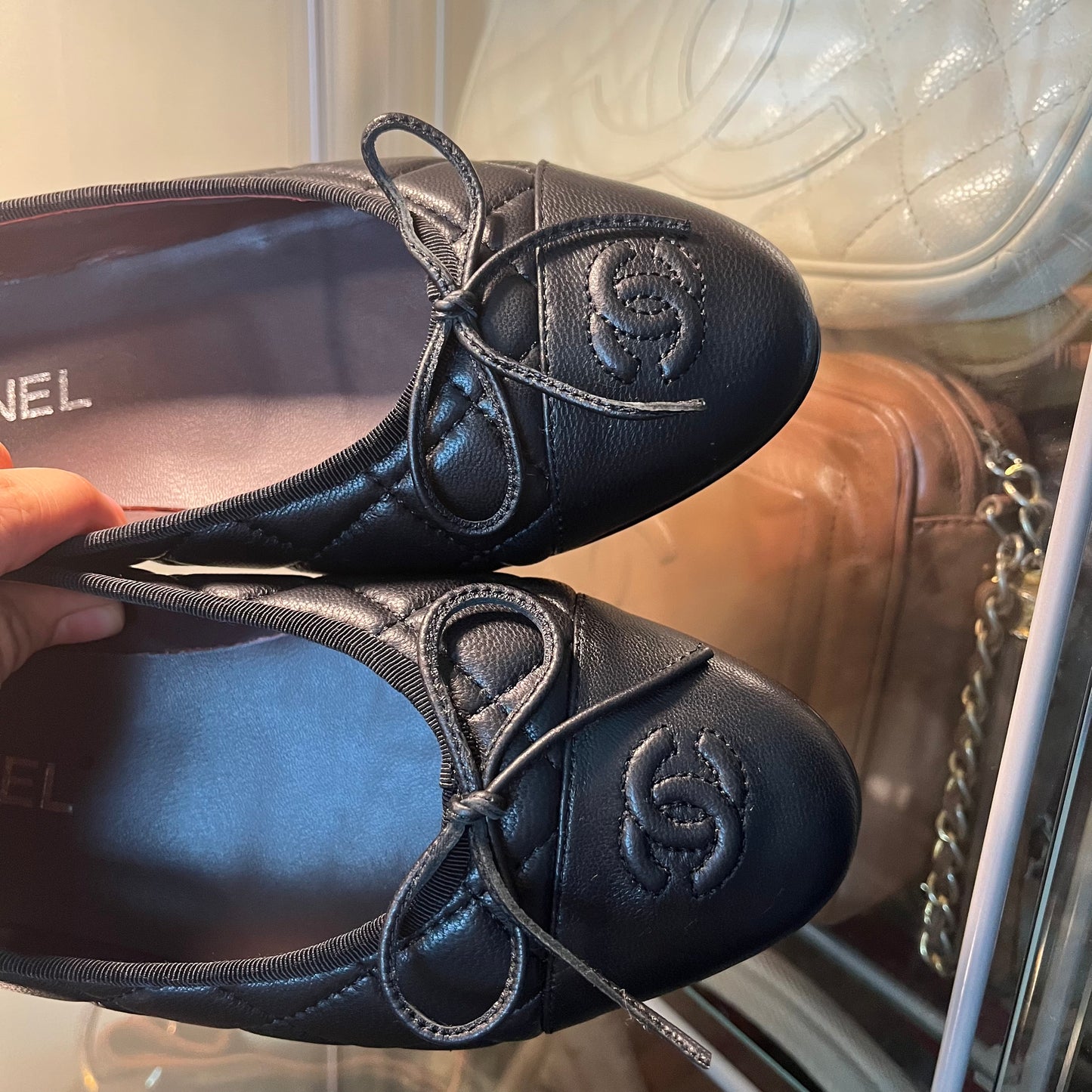 Chanel Quilted Ballet Black 39